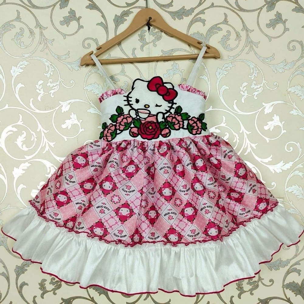 OhShana! Sanrio Hello Kitty Tea Floral HK Boutique Dress Size 3 Oh Shana